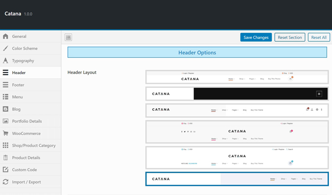 Header Layout