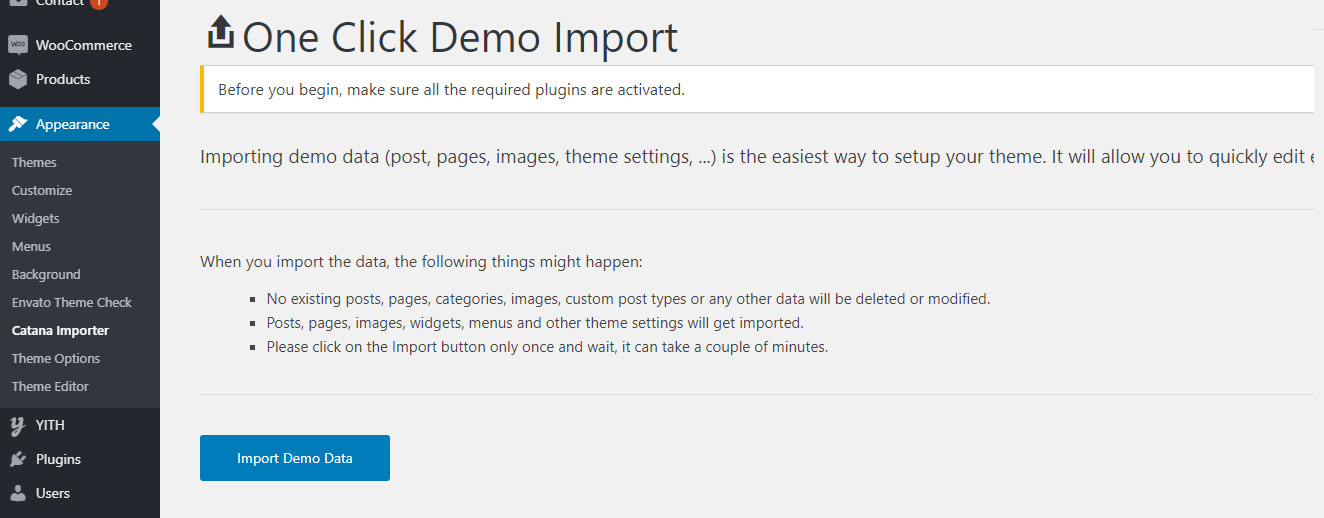 Import Demo Content