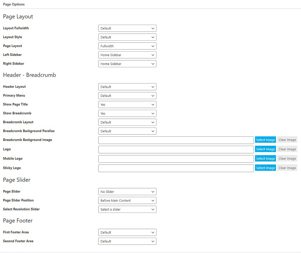 Page Options