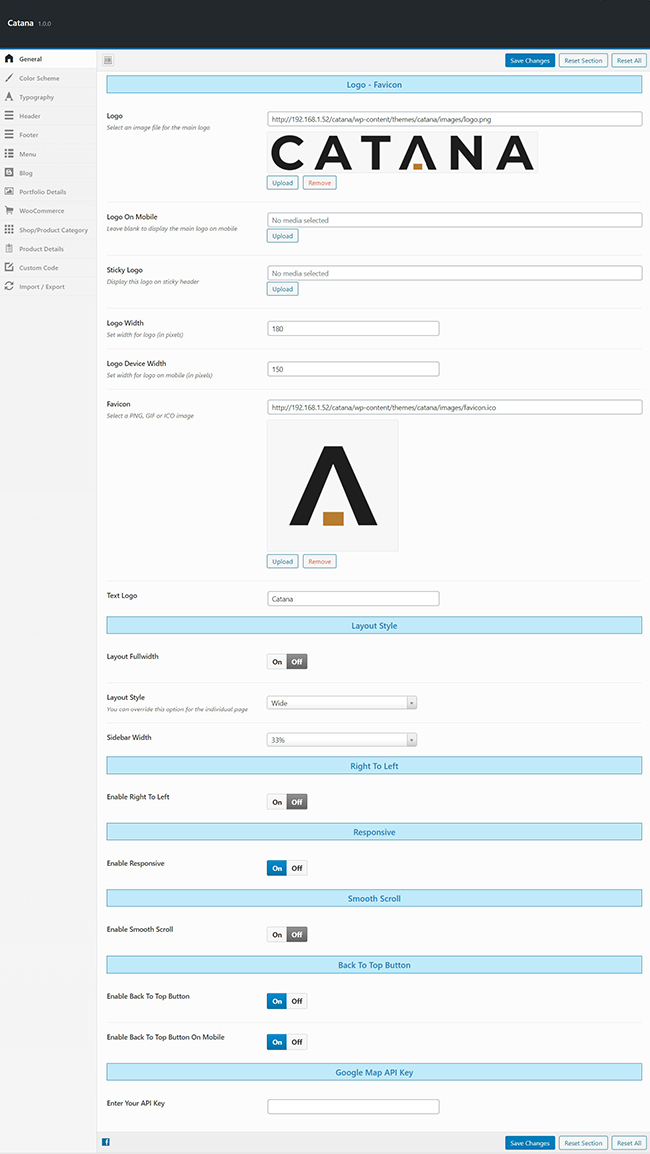 Theme Options