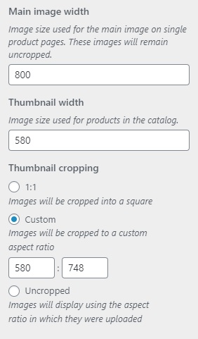 Product Image Sizes