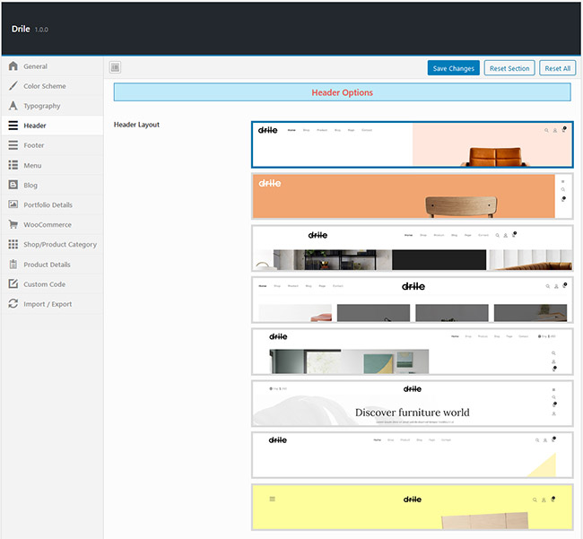 Header Layout