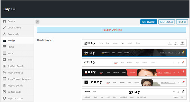 Header Layout