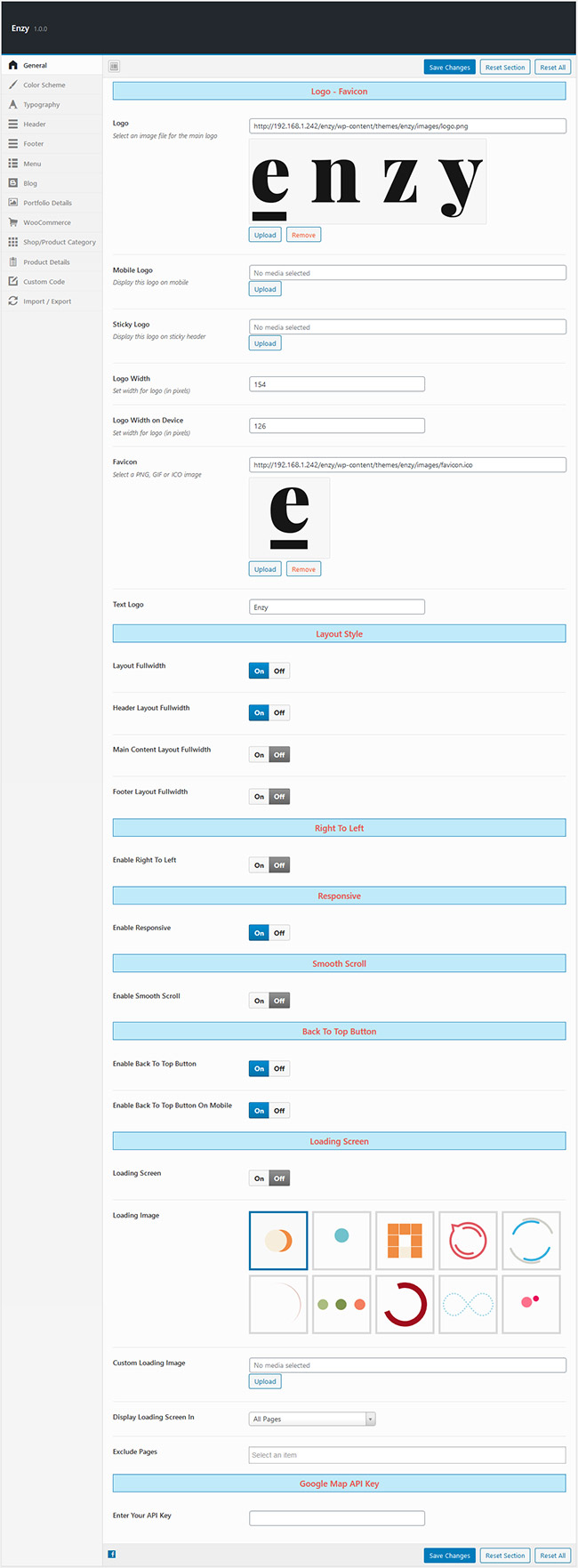 Theme Options
