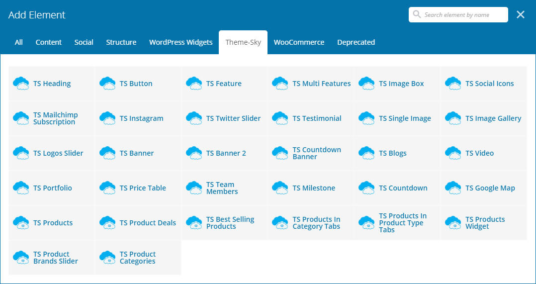 WPBakery Page Builder Elements List