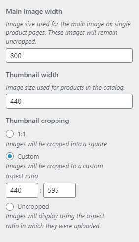Product Image Sizes