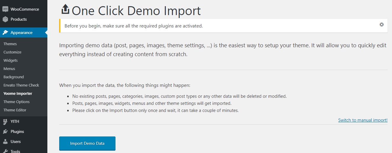 Import Demo Content