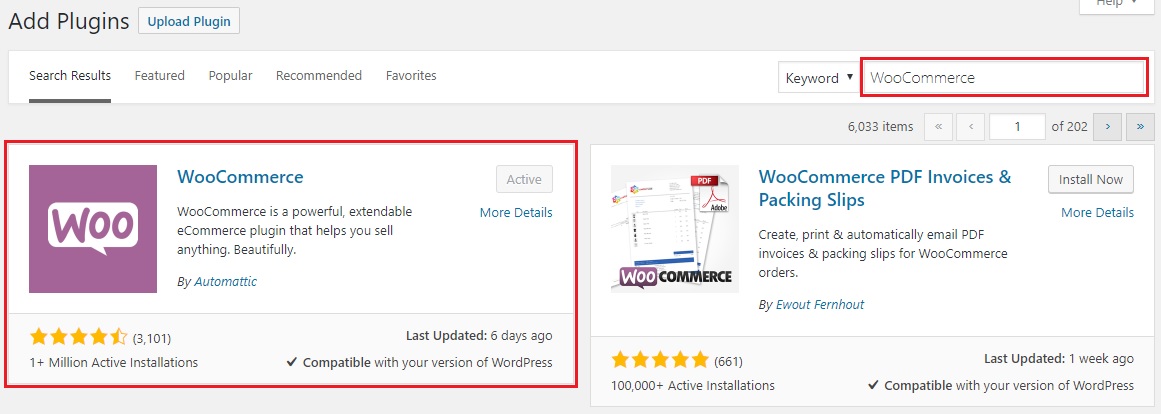 Install WooCommerce