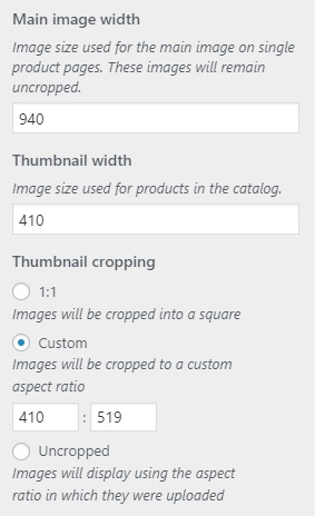 Product Image Sizes