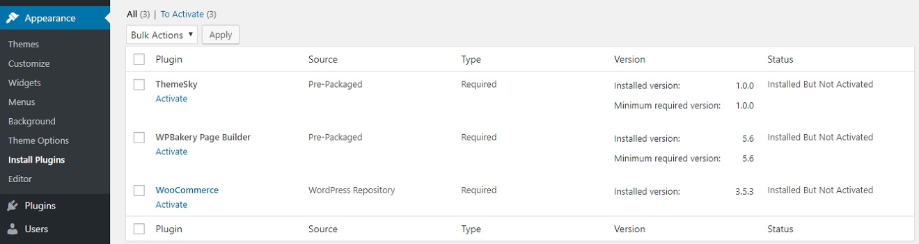 Install Required Plugins