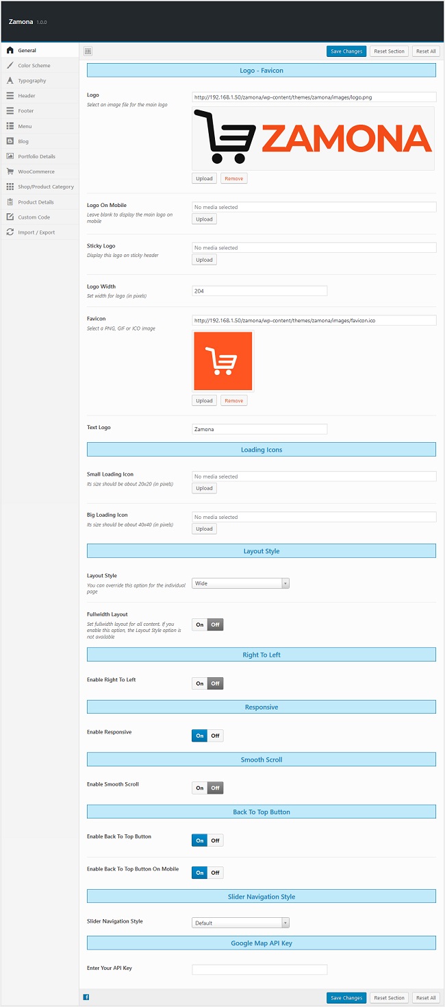 Theme Options