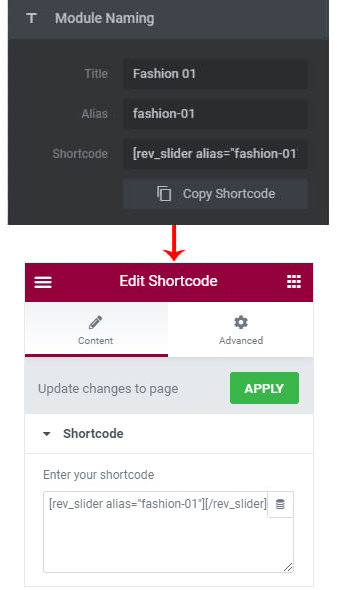 Use Revolution Slider Shortcode