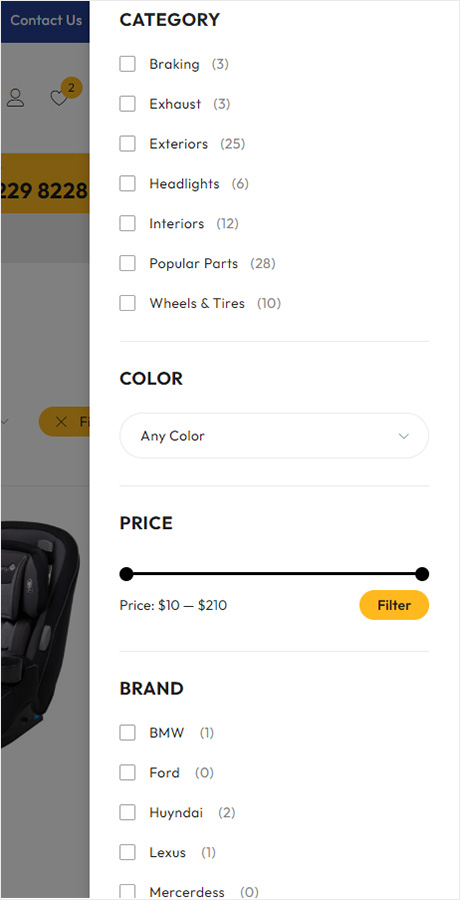 Product Category Filter
