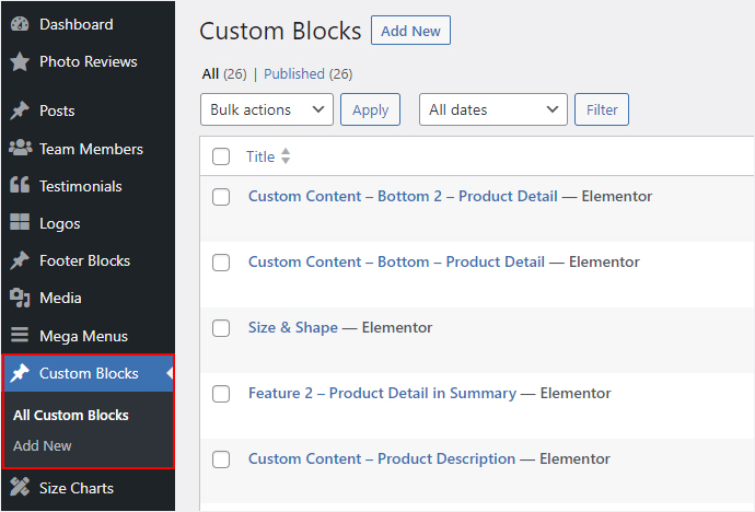 Adding Custom Blocks