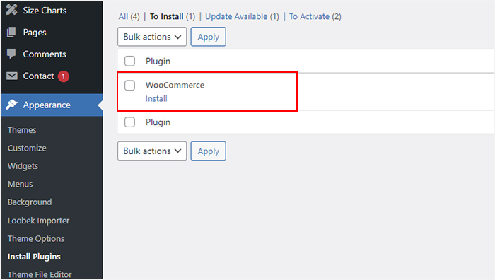 Install WooCommerce