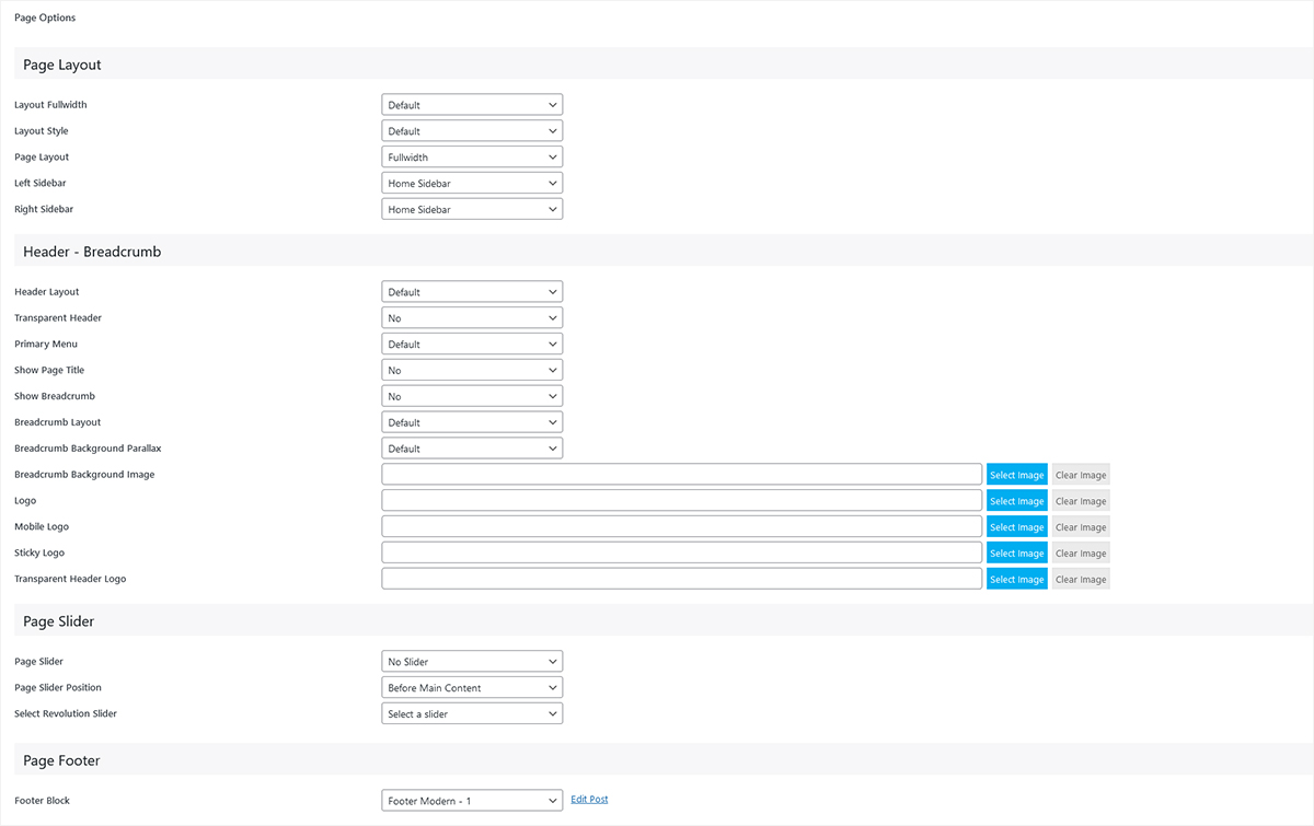 Page Options