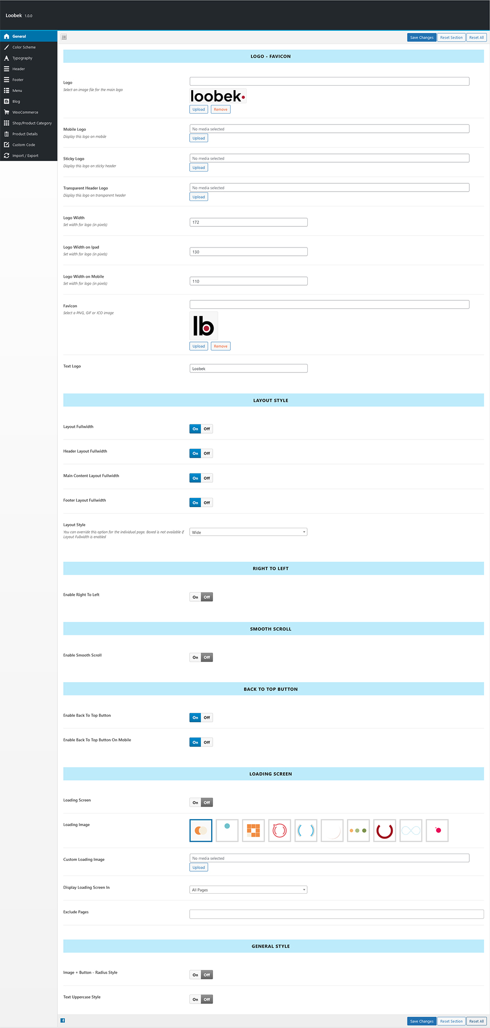 Theme Options