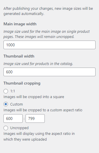 Product Image Sizes