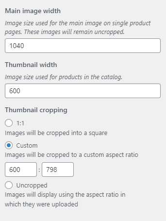 Product Image Sizes