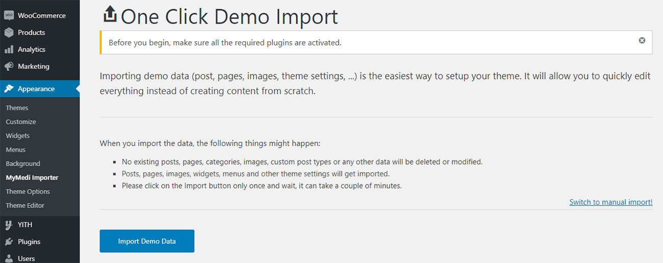 Import Demo Content