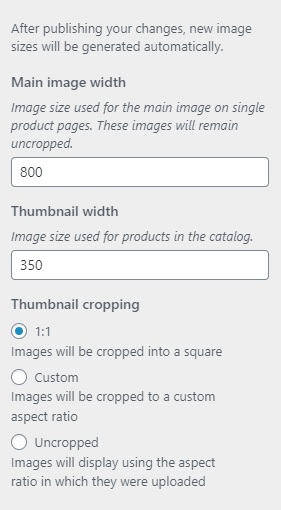 Product Image Sizes