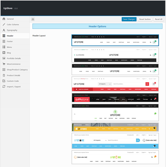 Header Layout