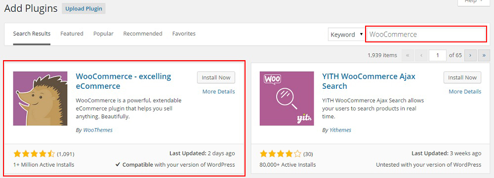 Install WooCommerce