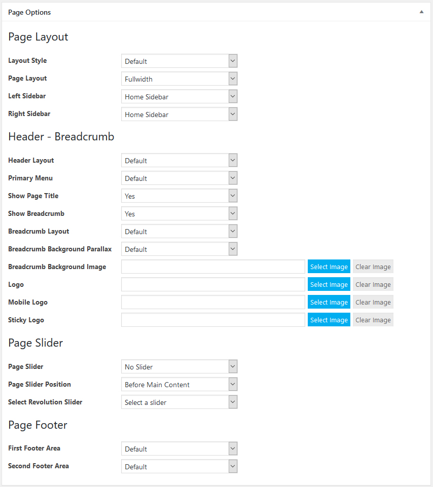 Page Options