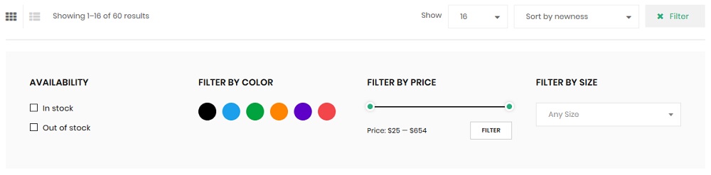 Product Category Filter