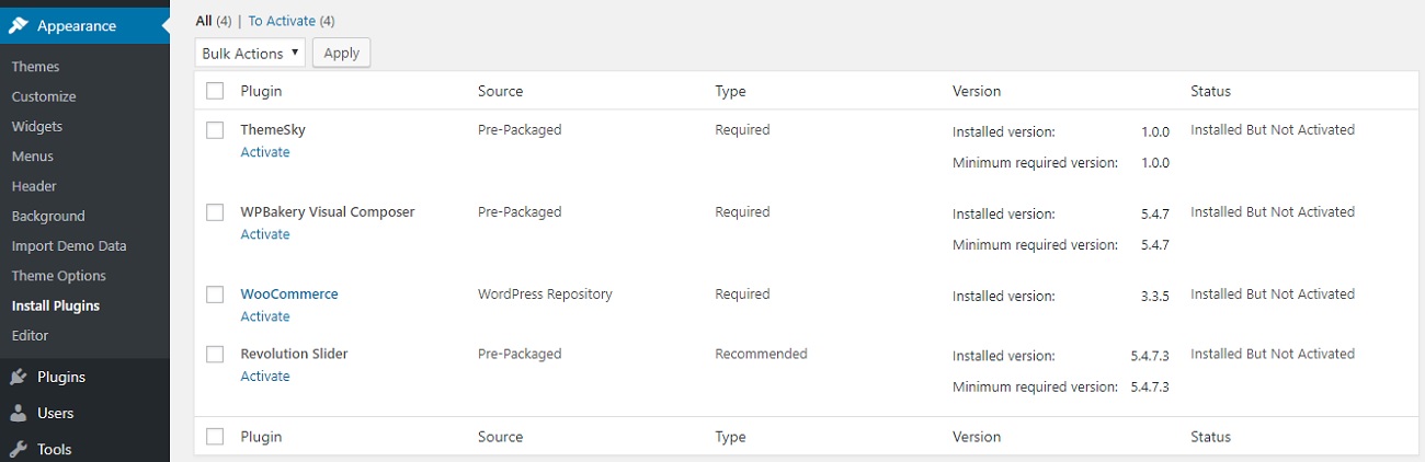 Install Required Plugins