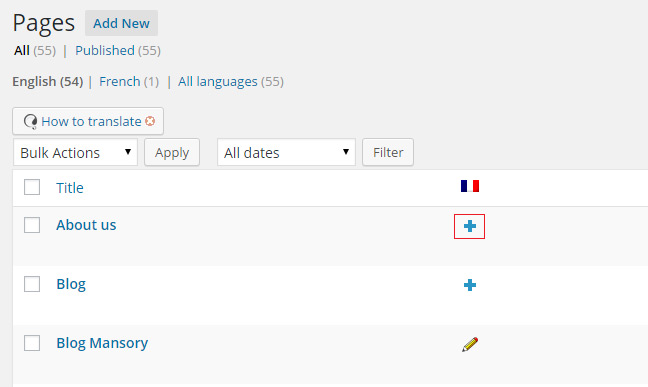 Translating pages