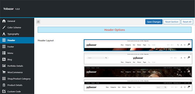 Header Layout
