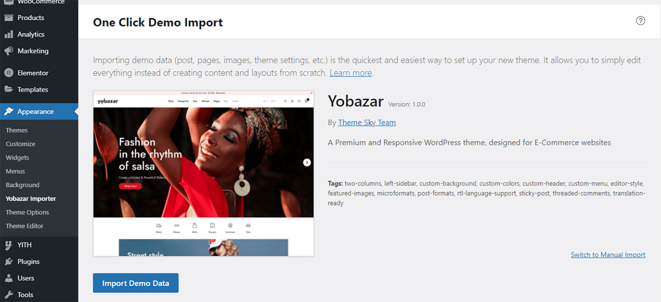 Import Demo Content