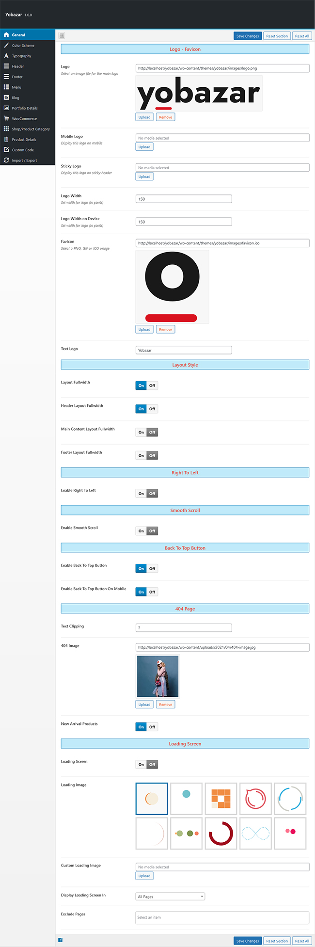 Theme Options